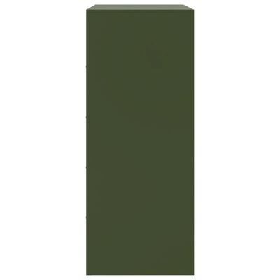 vidaXL augstais skapītis, olīvu zaļš, 67x39x95 cm, tērauds