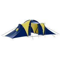 vidaXL deviņvietīga telts, zila un dzeltena