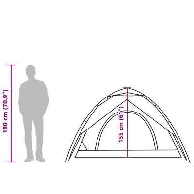 vidaXL kempinga telts 5 personām, balta, aptumšojošs audums