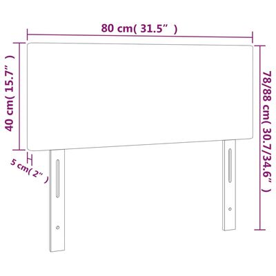 vidaXL gultas galvgalis ar LED, 80x5x78/88 cm, zils audums