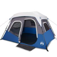 vidaXL ģimenes telts ar LED, 6 personām, gaiši zila