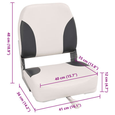 vidaXL laivas sēdeklis ar fiksācijas siksnu, salokāms, 41x36x48 cm