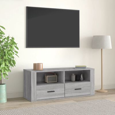 vidaXL TV skapītis, pelēka ozolkoka, 100x35x40 cm, inženierijas koks