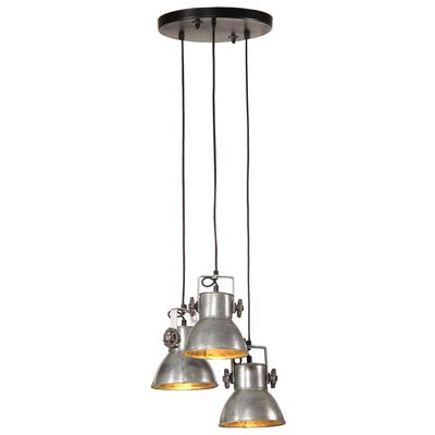 vidaXL griestu lampa 25 W, vintāžas, sudraba krāsa, 30x30x100 cm, E27