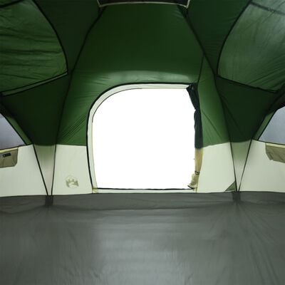 vidaXL ģimenes telts 11 personām, zaļa, ūdensnecaurlaidīga