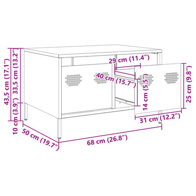 vidaXL TV skapītis antracītpelēks 68x50x43,5 cm auksti velmēts tērauds