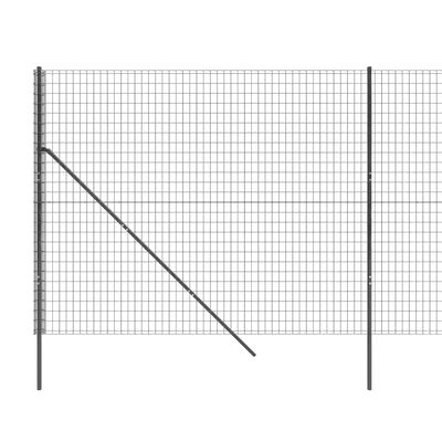 vidaXL stiepļu žogs, pelēks, 2,2x10 m, cinkots tērauds