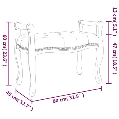 vidaXL sols, zils, 80x45x60 cm, samts