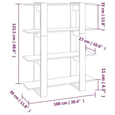 vidaXL grāmatu plaukts, aizslietnis, balts, 100x30x123,5 cm