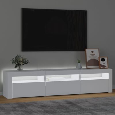 vidaXL TV skapītis ar LED apgaismojumu, balts, 180x35x40 cm