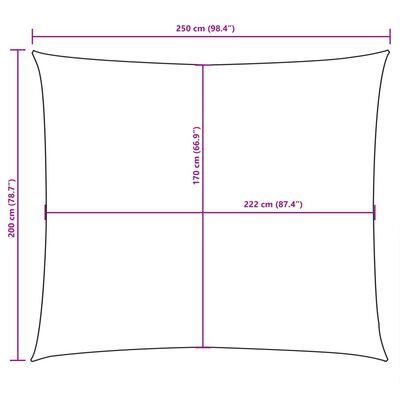 vidaXL saulessargs, taisnstūra forma, 2x2,5 m, melns oksforda audums