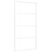 vidaXL bīdāmās durvis, 102,5x205 cm, ESG stikls, balts alumīnijs
