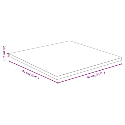 vidaXL galda virsma, 90x90x2,5 cm, bambuss