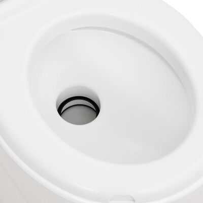 vidaXL integrētā kempinga tualete, balta, 24+17 L, HDPE un emalja