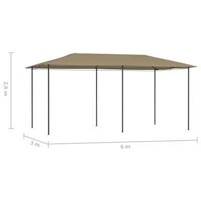 vidaXL dārza nojume, 2,98x5,3x2,59 m, pelēkbrūna, 160 g/m²