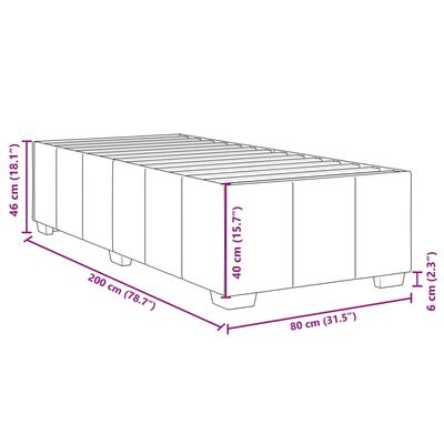 vidaXL atsperu gultas rāmis ar matraci, krēmkrāsas, 80x200 cm, audums