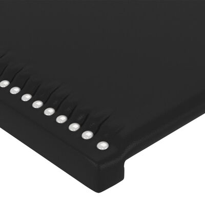 vidaXL gultas galvgalis ar LED, 103x16x78/88 cm, melna mākslīgā āda