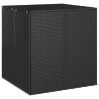 vidaXL dārza spilvenu kaste, 100x97,5x104 cm, melna PE rotangpalma