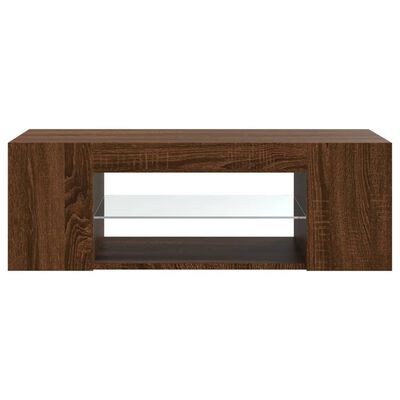 vidaXL TV galdiņš ar LED apgaismojumu, ozolkoka, 90x39x30 cm