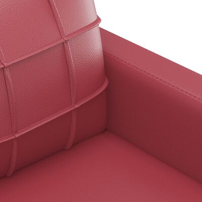 vidaXL trīsvietīgs dīvāns, vīnsarkans, 180 cm, mākslīgā āda