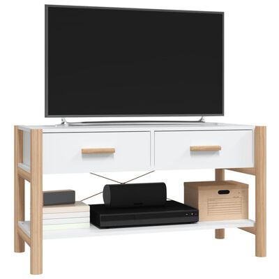 vidaXL TV skapītis, balts, 82x38x45 cm, inženierijas koks