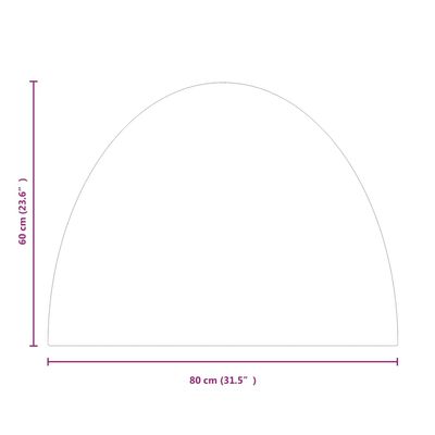 vidaXL kamīna plāksne, pusapaļa, stikls, 800x600 mm