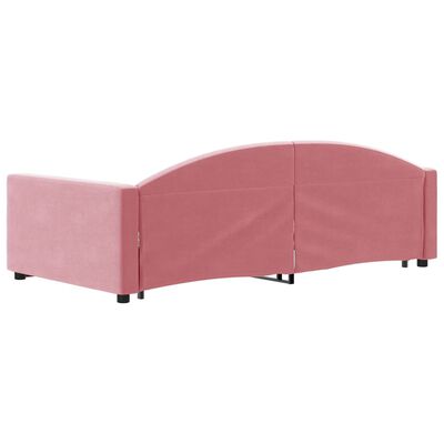 vidaXL izvelkams dīvāns, rozā, 100x200 cm, samts