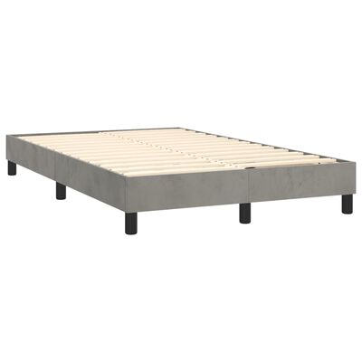 vidaXL atsperu gulta ar matraci, gaiši pelēka samts, 120x200 cm