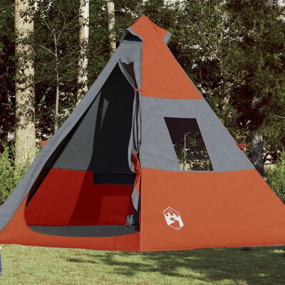 vidaXL kempinga telts, tipi, 7 personām, oranža, ūdensnecaurlaidīga