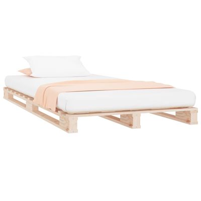 vidaXL palešu gulta, 90x190 cm, priedes masīvkoks, vienvietīga
