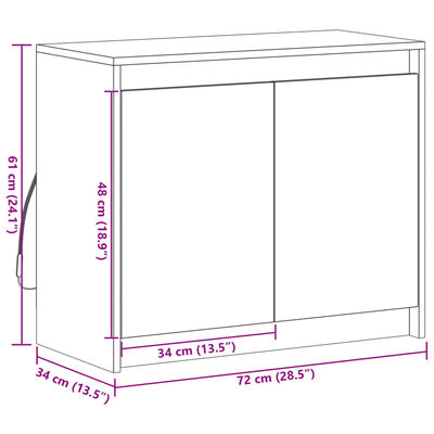 vidaXL kumode ar LED, brūna ozola, 72x34x61 cm, inženierijas koks