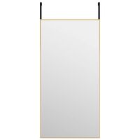 vidaXL durvju spogulis, zelta krāsa, 40x80 cm, stikls un alumīnijs