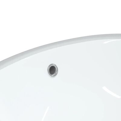 vidaXL vannasistabas izlietne, balta, 37x31x17,5 cm, ovāla, keramika