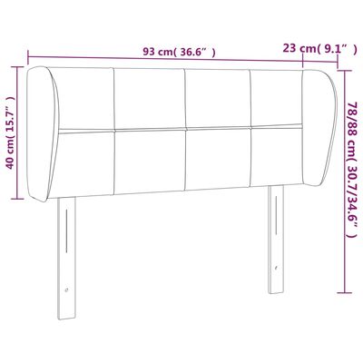 vidaXL galvgalis ar malām, 93x23x78/88 cm, zils audums