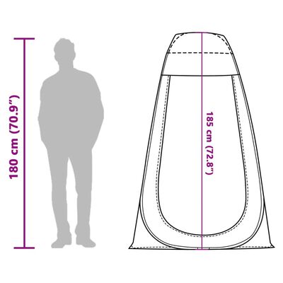 vidaXL pārģērbšanās telts, zaļa, ūdensizturīga