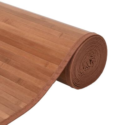 vidaXL paklājs, taisnstūra forma, brūns, 100x300 cm, bambuss