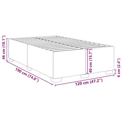 vidaXL gultas rāmis, zils, 120x190 cm, samts