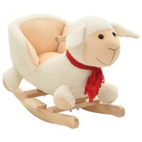 vidaXL bērnu šūpuļkrēsls ar atzveltni, 60x32x50 cm, aita, balts plīšs