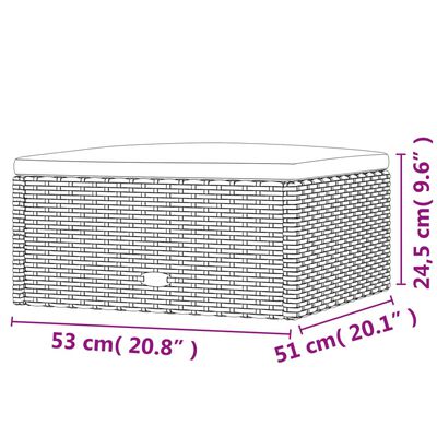 vidaXL 9-daļīgs dārza atpūtas mēbeļu komplekts ar matračiem, pelēks PE