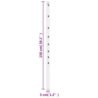 vidaXL žoga stabi, 15 gab., sudrabaini, 150 cm, cinkots tērauds