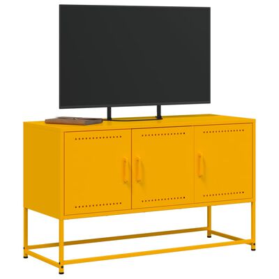 vidaXL TV skapītis, 100,5x39x60,5 cm, tērauds, sinepju dzeltens