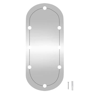 vidaXL sienas spogulis ar LED gaismām, 40x90 cm, stikls, ovāls
