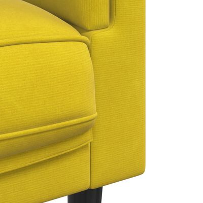 vidaXL divdaļīgs dīvānu komplekts ar spilveniem, dzeltens samts