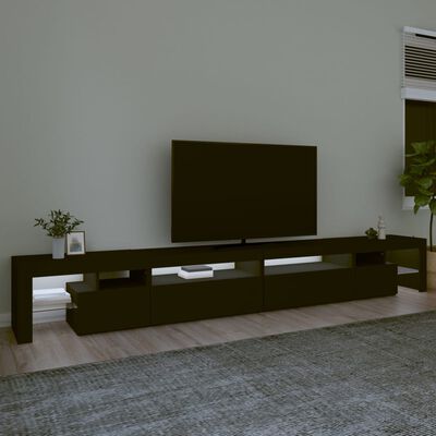 vidaXL TV skapītis ar LED apgaismojumu, melns, 290x36,5x40 cm