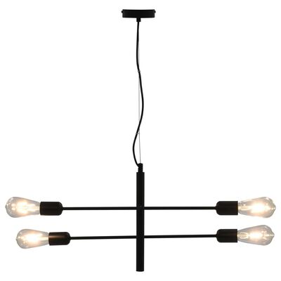 vidaXL griestu lampa ar kvēlspuldzēm, 2 W, E27, melna