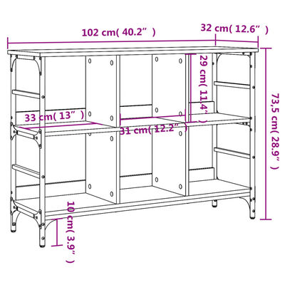 vidaXL kumode, melns, 102x32x73,5 cm, inženierijas koks