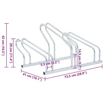 vidaXL velosipēdu statīvs, 3 velosipēdiem, cinkots tērauds