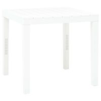 vidaXL dārza galds, 78x78x72 cm, balta plastmasa