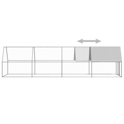 vidaXL vistu būris, 2x8x2 m, cinkots tērauds