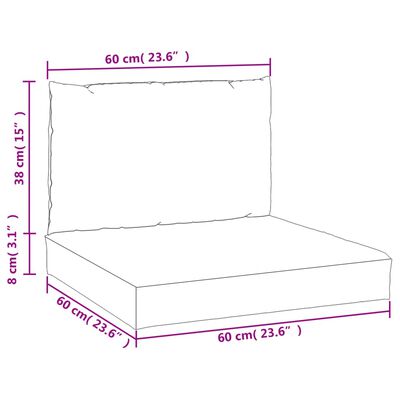 vidaXL palešu dīvāna matrači, 2 gab., melns četrstūru raksts